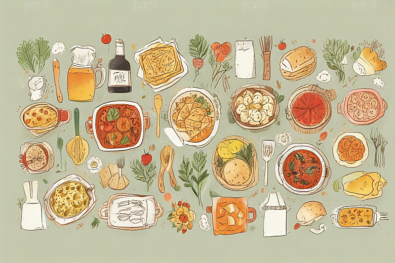 手绘美食插画集图片