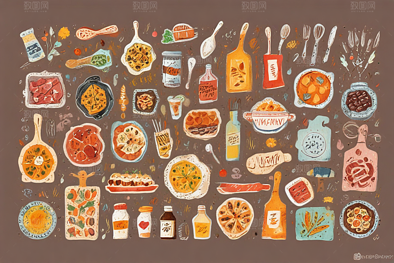 手绘美食插画集图片