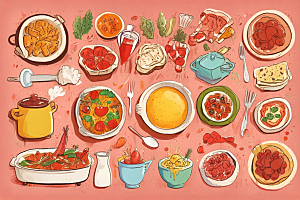 手绘美食插画集图片