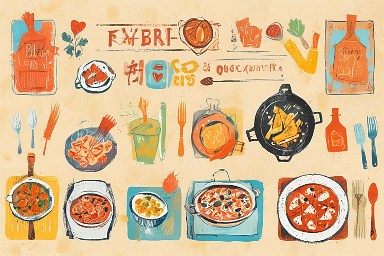 手绘美食插画集图片