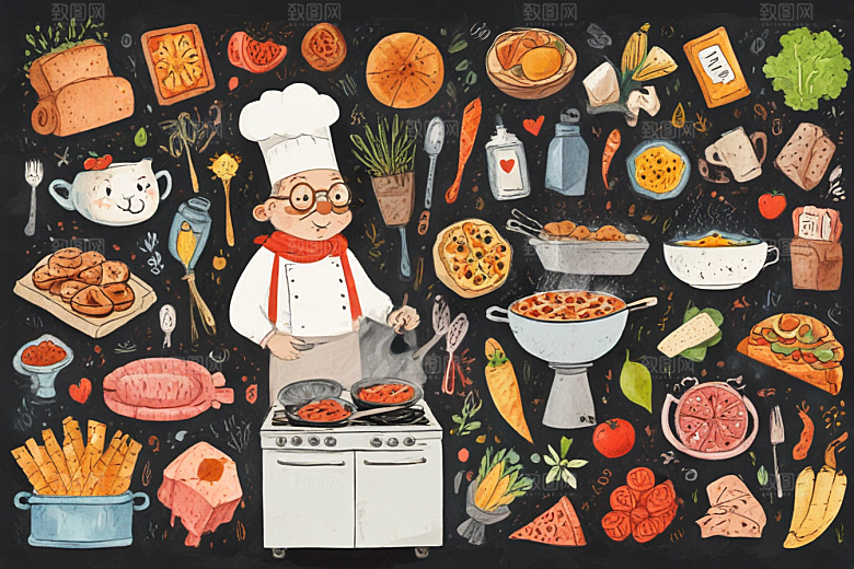 手绘美食插画集图片