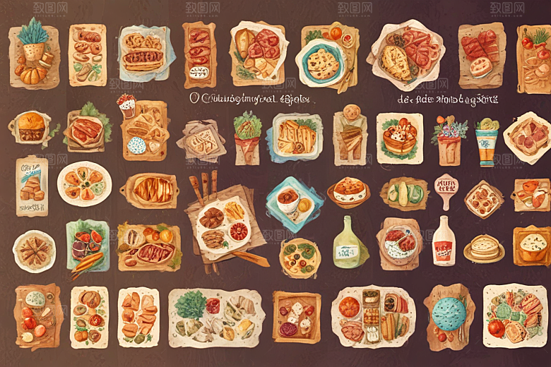 厨房美食插画集图片