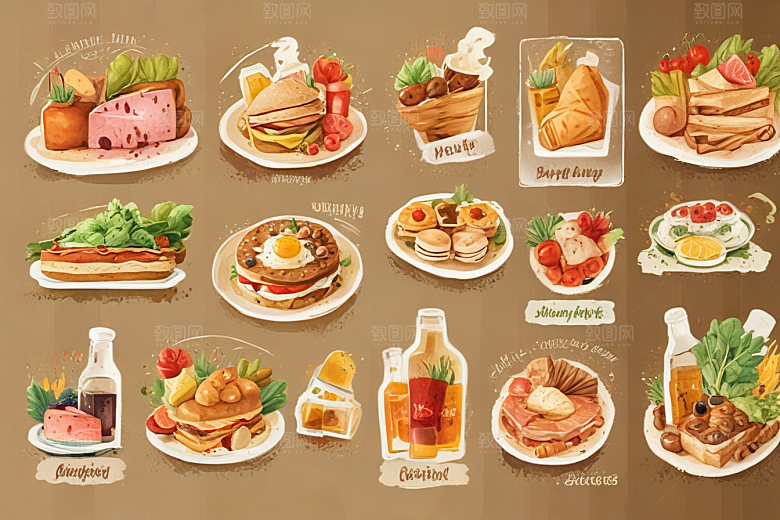 厨房美食插画集图片