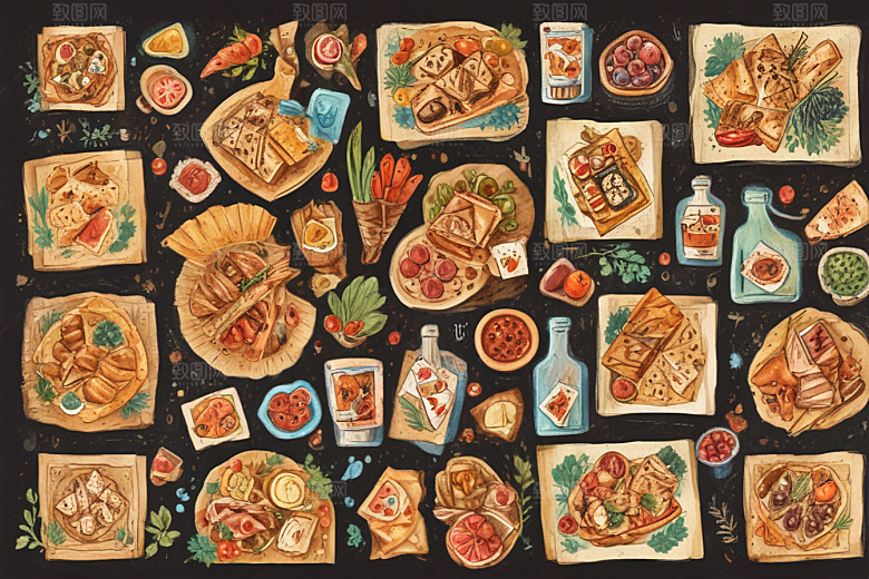 厨房美食插画集图片