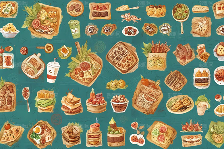 厨房美食插画集图片