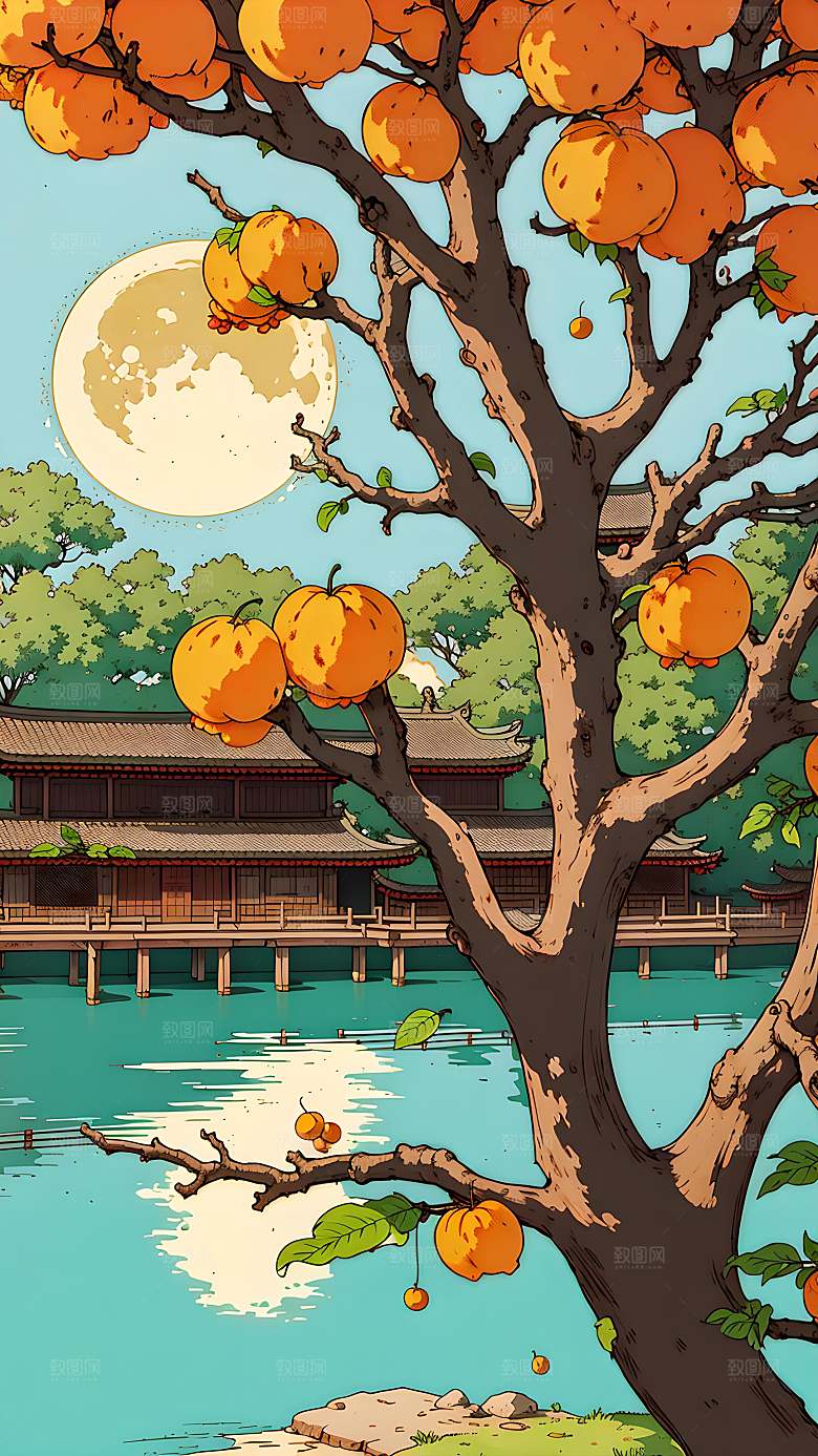 清新插画自然漫画风元素图片
