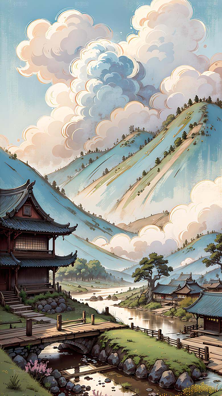 插画自然漫画风元素图片