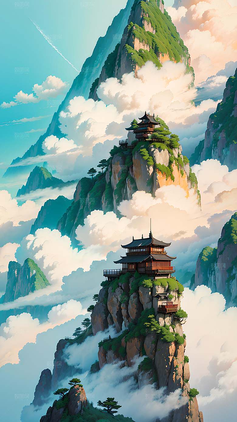 美丽插画自然漫画风元素图片