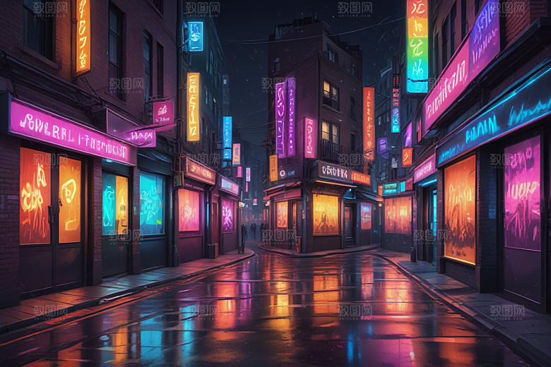 赛博朋克风夜景壁纸图片