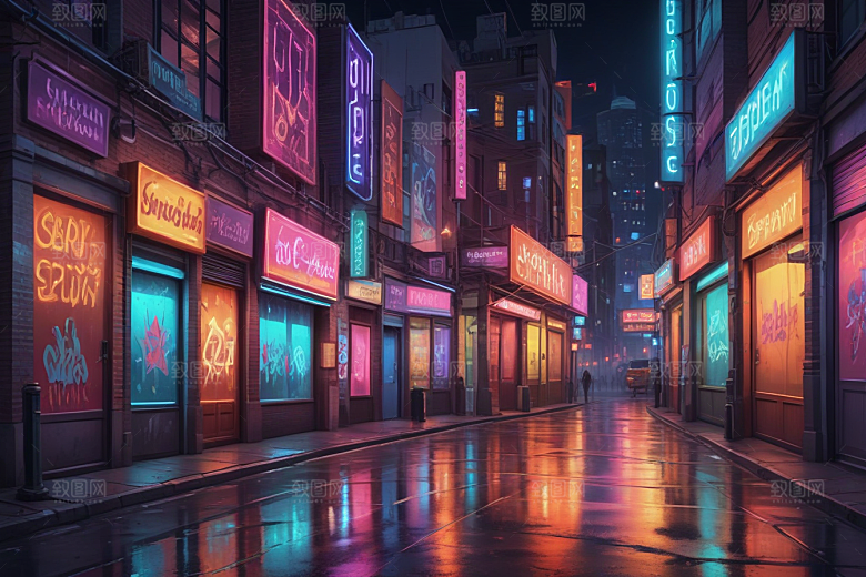 赛博朋克风夜景壁纸图片