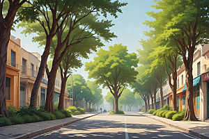 动漫风格的街道风景图片