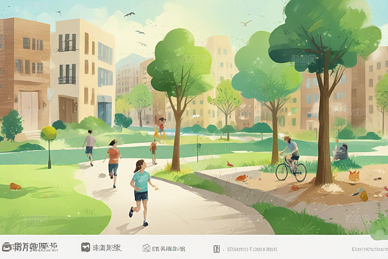阳光明媚小镇风光图片