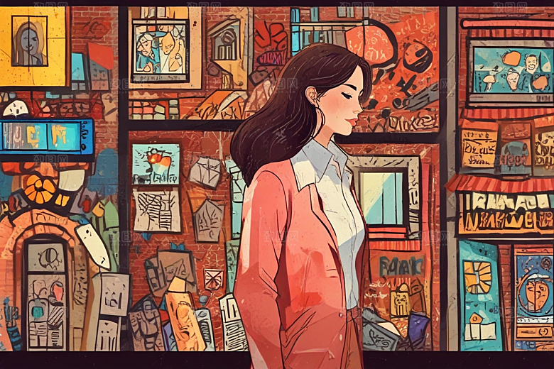 动漫美女街头风情图片