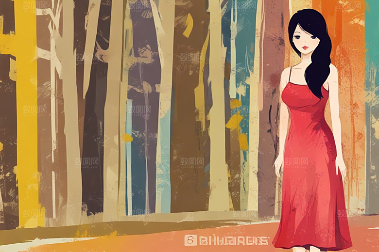 动漫美女街头风情图片
