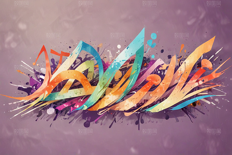 创意彩色涂鸦艺术文字图片