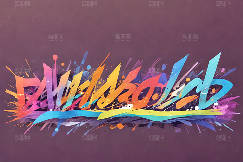 创意彩色涂鸦艺术文字图片