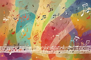 抽象色彩音乐笔记壁纸图片