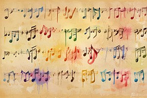 抽象色彩音乐笔记壁纸图片