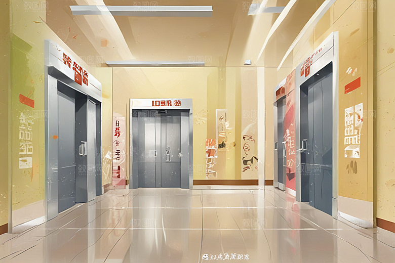 现代都市温馨小巷画作图片