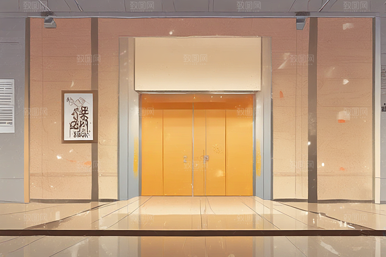 现代都市温馨小巷画作图片