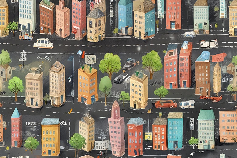 城市建筑与道路的和谐布局图片