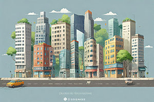 城市建筑与道路的和谐布局图片