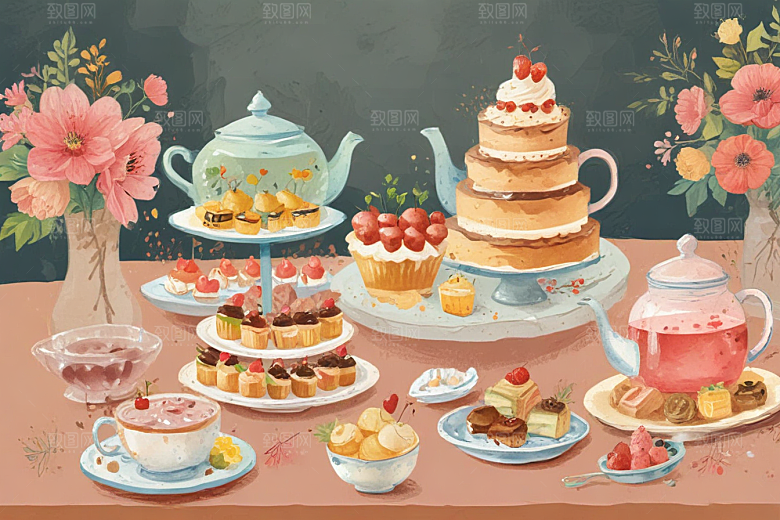 标题：甜蜜午后茶时光，幸福在发酵图片