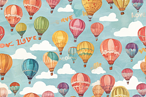 标题：爱情热气球，浪漫之旅起飞图片