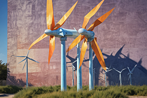 城市大型风力发电机可再生能源解决方案图片
