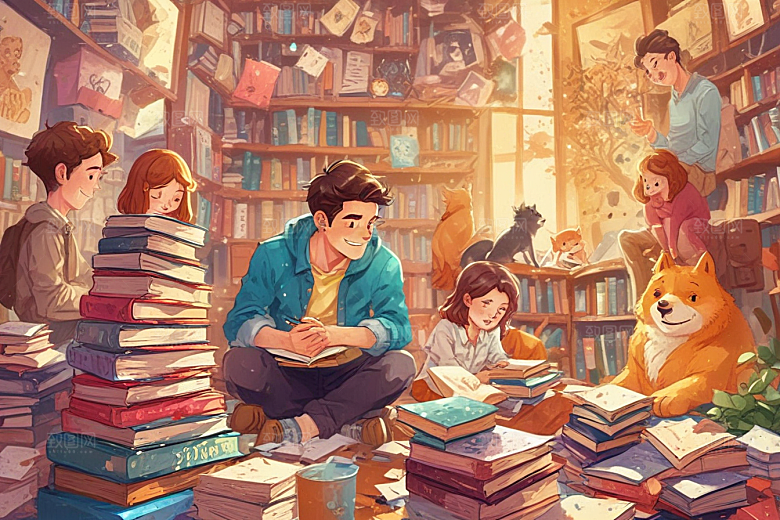 校园生活学生认真答题图片