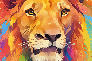 狮子色彩斑斓王国图片