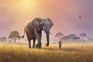 沙漠孤独大象之旅图片