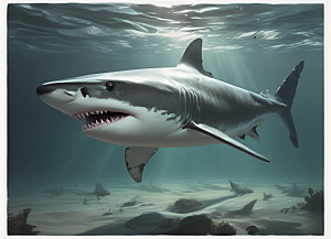 深海猎食者大白鲨图片