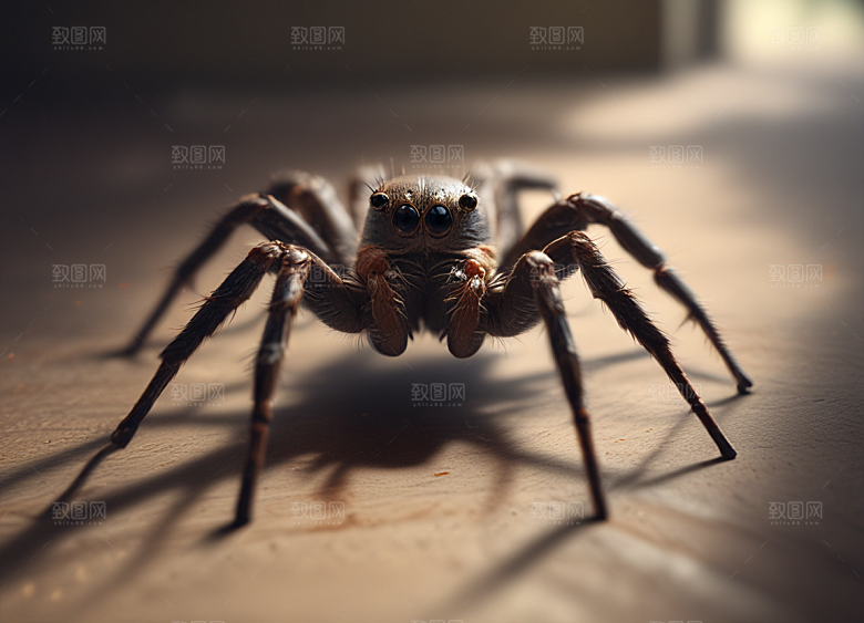 恐怖蜘蛛入侵夜幕森林图片