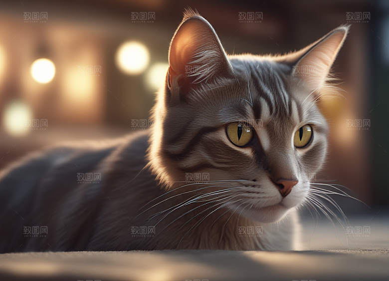 迷人猫咪眼神温柔如水图片