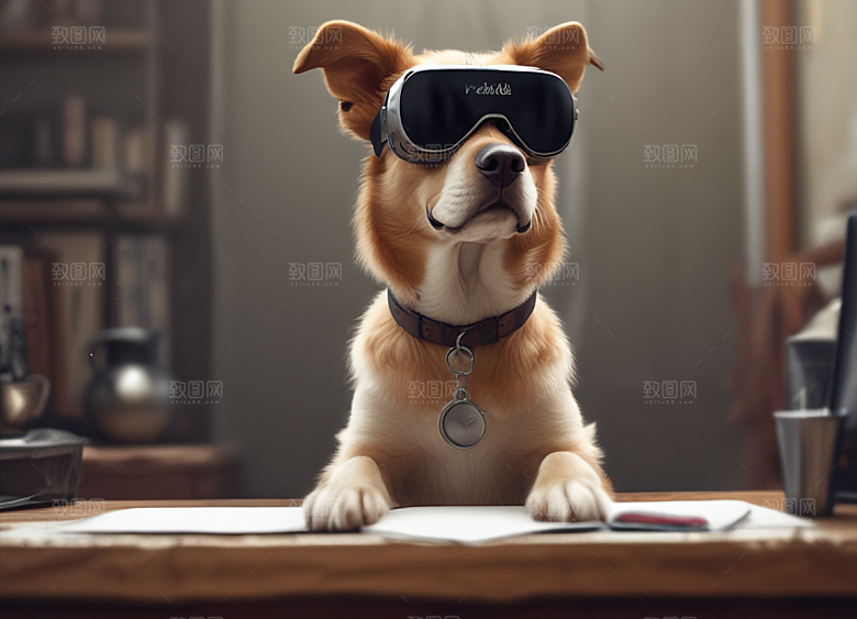 忠诚伙伴狗狗写实画卷图片