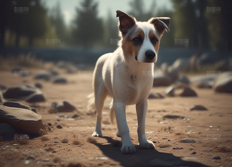 忠诚伙伴狗狗写实画卷图片
