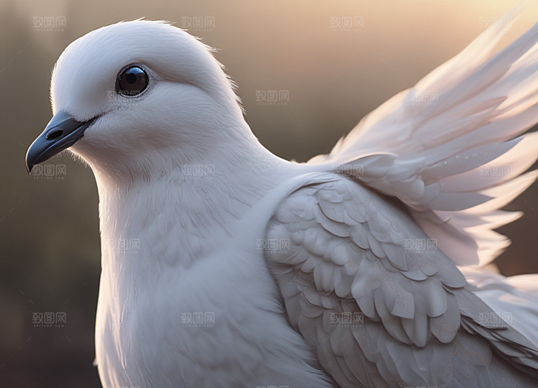 古画中的和平使者插画图片