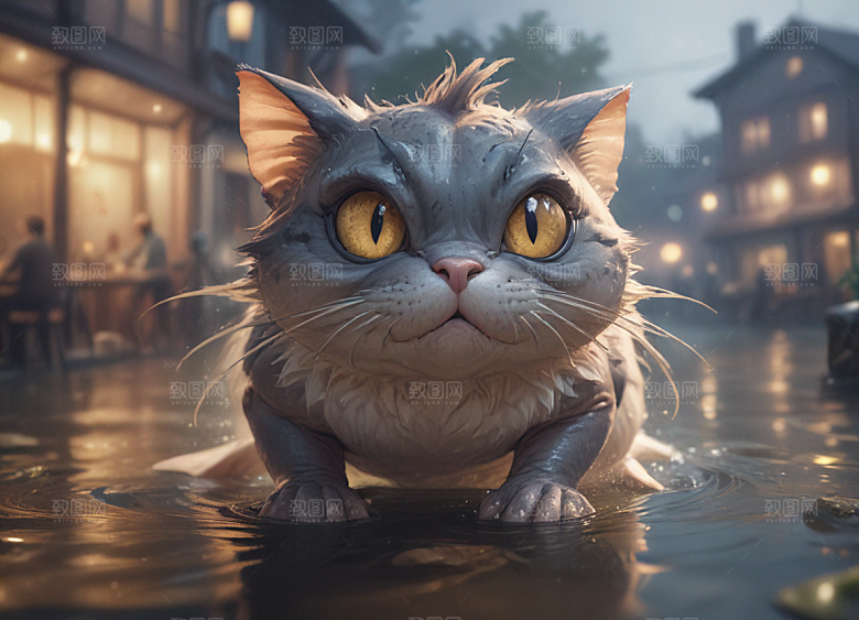 猫型鲶鱼水中游图片