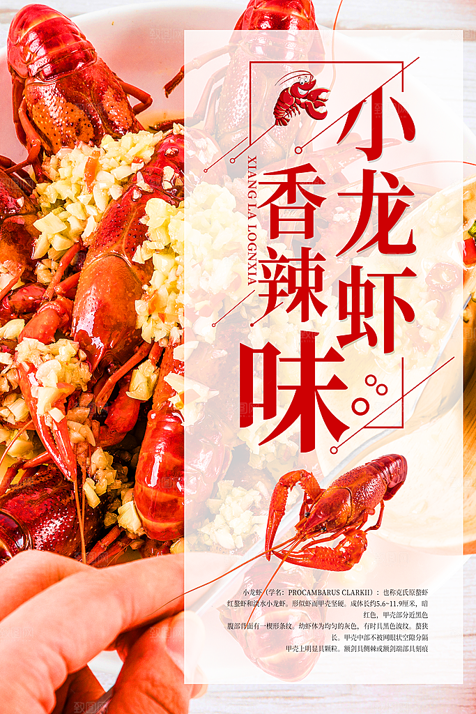简约大气烧烤小龙虾美食海报模版