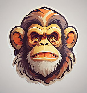 愤怒猴子头像设计图片