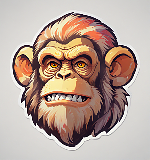 愤怒猴子头像设计图片