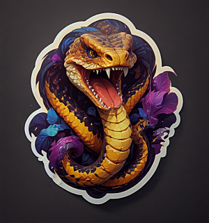 愤怒的蛇3D插画设计图片