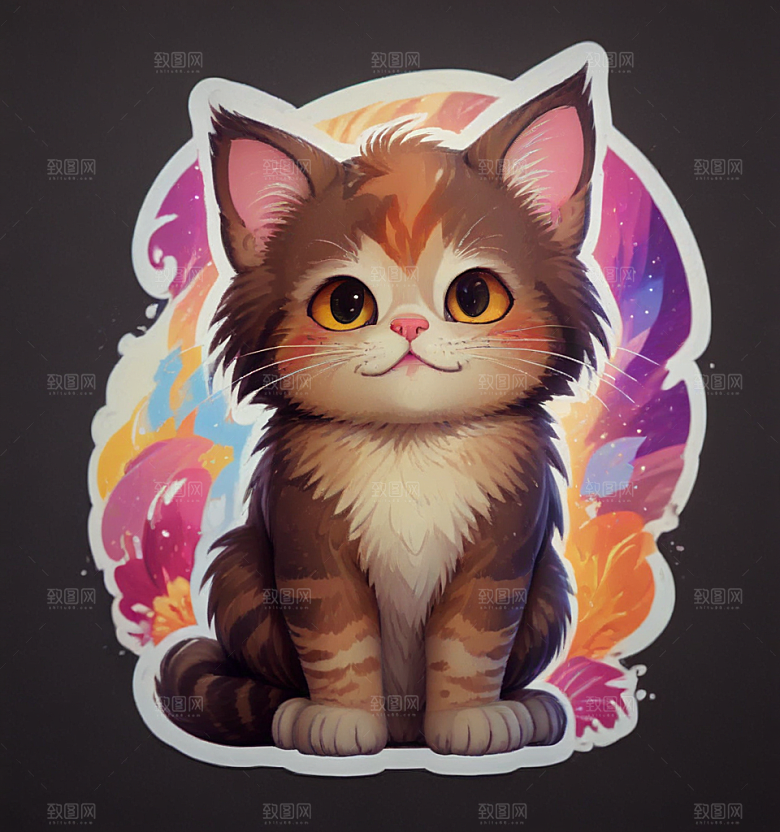 可爱猫咪插画设计图片