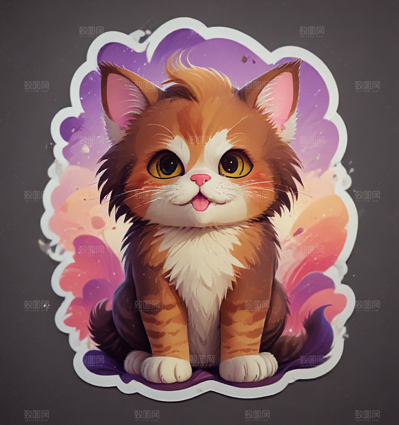 可爱猫咪插画设计图片