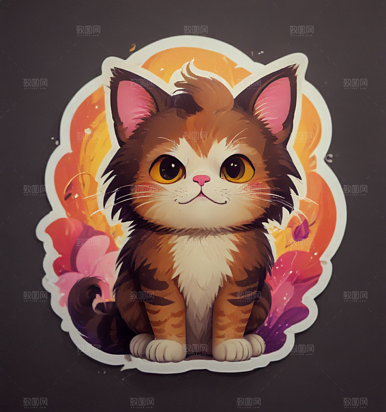 可爱猫咪插画设计图片