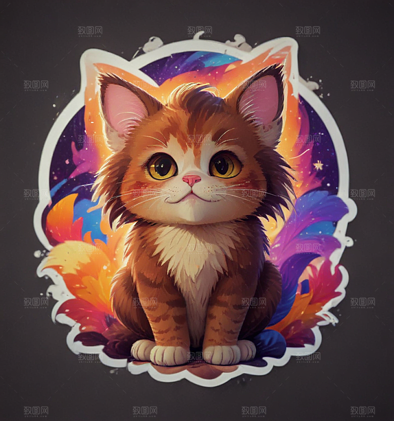 可爱猫咪插画设计图片