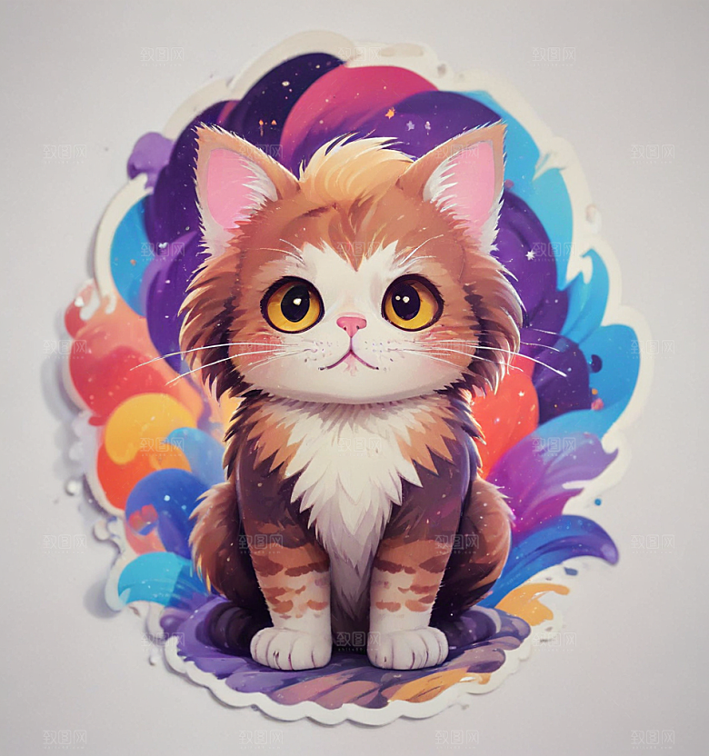 可爱猫咪插画设计图片