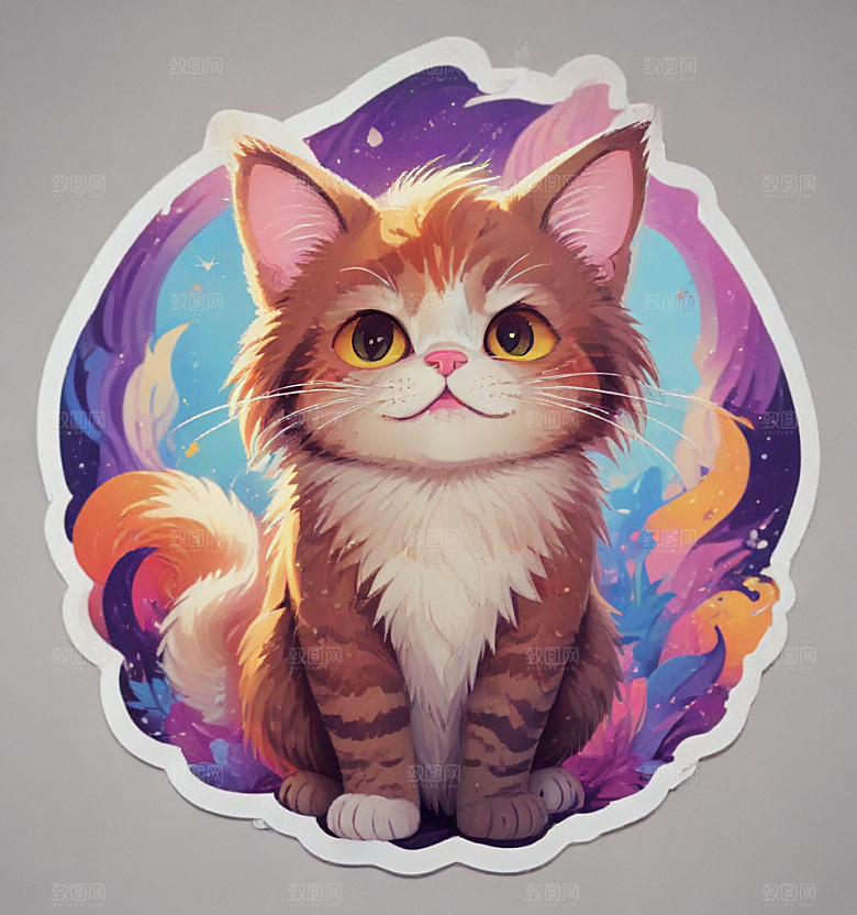 可爱猫咪插画设计图片