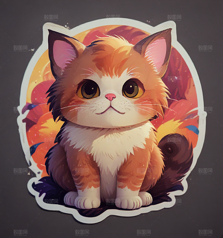 可爱猫咪插画设计图片